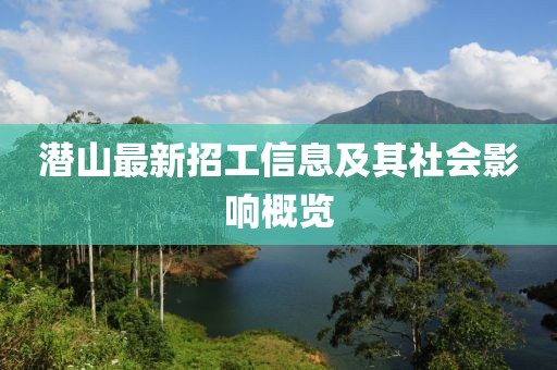 潜山最新招工信息及其社会影响概览