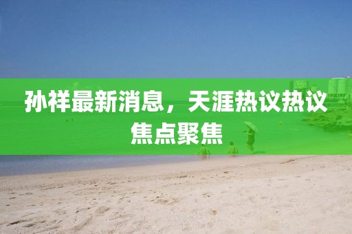 孙祥最新消息，天涯热议热议焦点聚焦