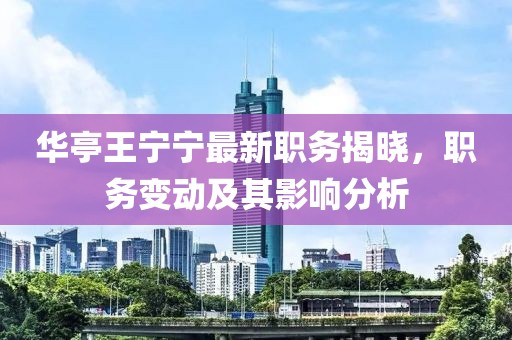 华亭王宁宁最新职务揭晓，职务变动及其影响分析