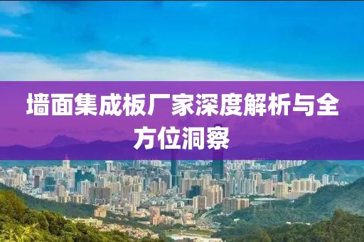 墙面集成板厂家深度解析与全方位洞察