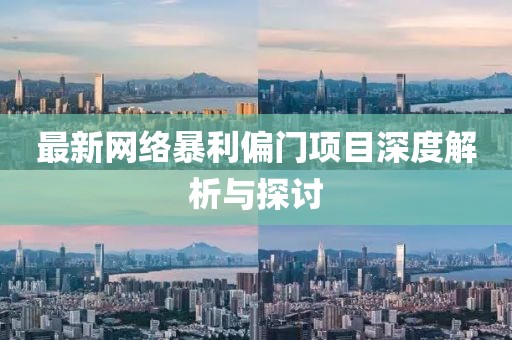 最新网络暴利偏门项目深度解析与探讨