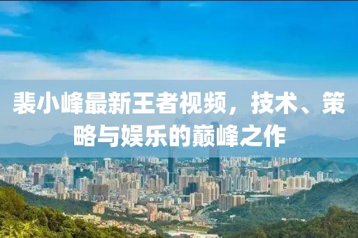 裴小峰最新王者视频，技术、策略与娱乐的巅峰之作