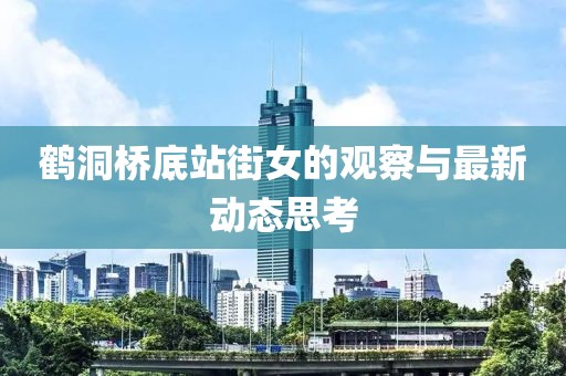 鹤洞桥底站街女的观察与最新动态思考