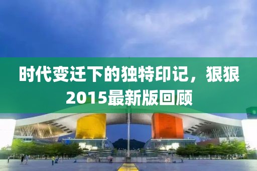 时代变迁下的独特印记，狠狠2015最新版回顾