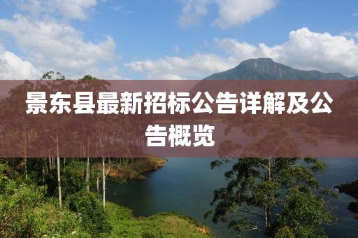 景东县最新招标公告详解及公告概览