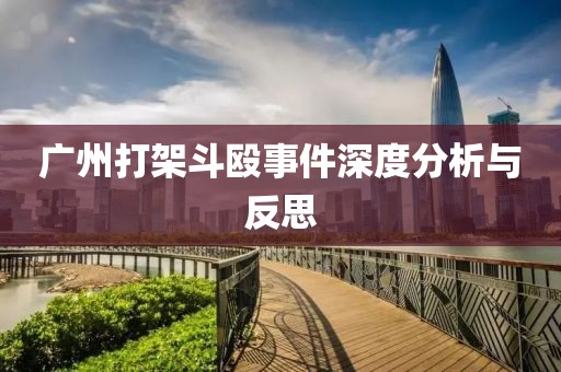 广州打架斗殴事件深度分析与反思