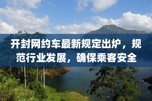 开封网约车最新规定出炉，规范行业发展，确保乘客安全