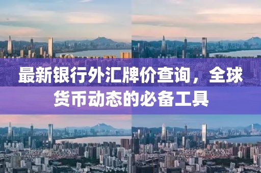 最新银行外汇牌价查询，全球货币动态的必备工具