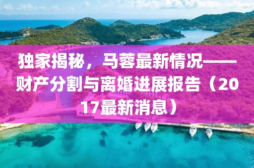 独家揭秘，马蓉最新情况——财产分割与离婚进展报告（2017最新消息）