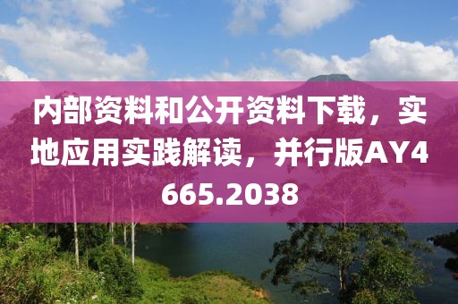 内部资料和公开资料下载，实地应用实践解读，并行版AY4665.2038