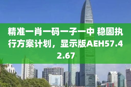 精准一肖一码一子一中 稳固执行方案计划，显示版AEH57.42.67
