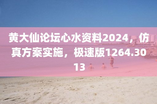 黄大仙论坛心水资料2024，仿真方案实施，极速版1264.3013