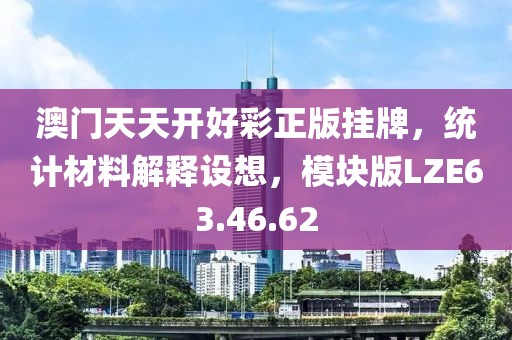 澳门天天开好彩正版挂牌，统计材料解释设想，模块版LZE63.46.62