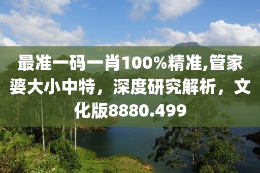 最准一码一肖100%精准,管家婆大小中特，深度研究解析，文化版8880.499