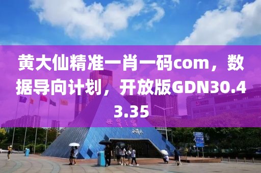 黄大仙精准一肖一码com，数据导向计划，开放版GDN30.43.35