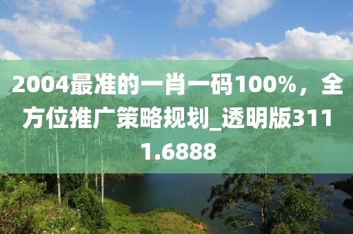 2004最准的一肖一码100%，全方位推广策略规划_透明版3111.6888