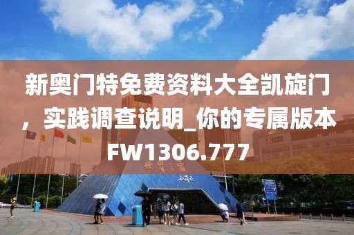 新奥门特免费资料大全凯旋门，实践调查说明_你的专属版本FW1306.777