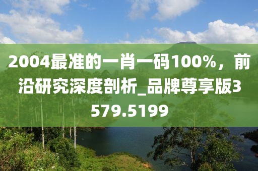 2004最准的一肖一码100%，前沿研究深度剖析_品牌尊享版3579.5199