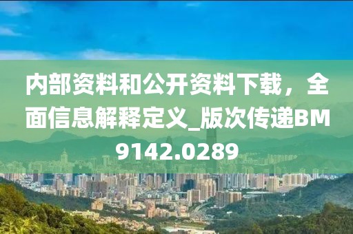 内部资料和公开资料下载，全面信息解释定义_版次传递BM9142.0289