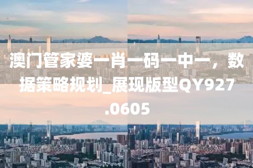 澳门管家婆一肖一码一中一，数据策略规划_展现版型QY927.0605