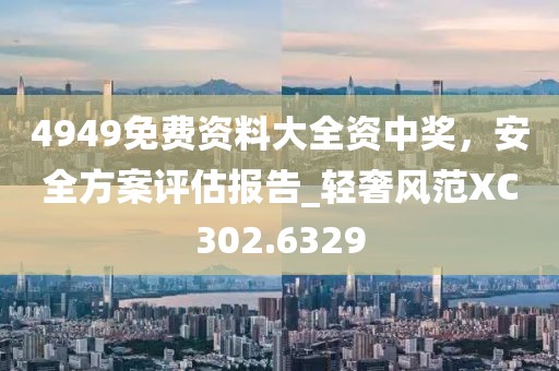 4949免费资料大全资中奖，安全方案评估报告_轻奢风范XC302.6329