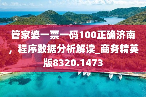 管家婆一票一码100正确济南，程序数据分析解读_商务精英版8320.1473
