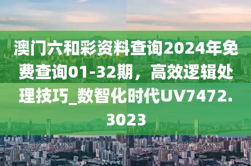 澳门六和彩资料查询2024年免费查询01-32期，高效逻辑处理技巧_数智化时代UV7472.3023