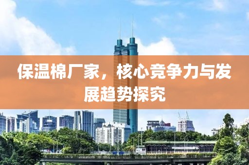 保温棉厂家，核心竞争力与发展趋势探究