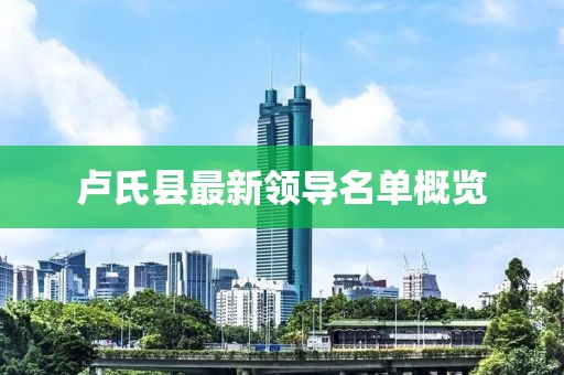 卢氏县最新领导名单概览