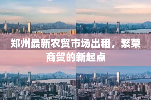 郑州最新农贸市场出租，繁荣商贸的新起点