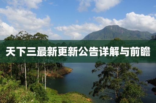 天下三最新更新公告详解与前瞻