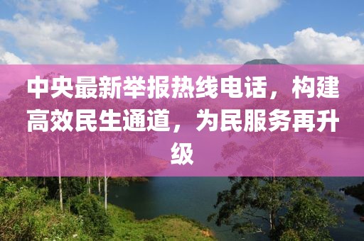 中央最新举报热线电话，构建高效民生通道，为民服务再升级