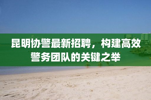 昆明协警最新招聘，构建高效警务团队的关键之举